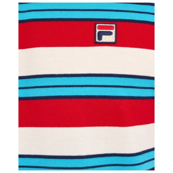 FILA JESSE MENS YARN DYE STRIPE TEE-FNAVY/CYAN/FRED/GARDENIA