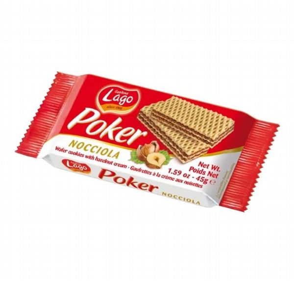 Lago Poker Hazelnut Cream Wafers 45g (20 Pack)